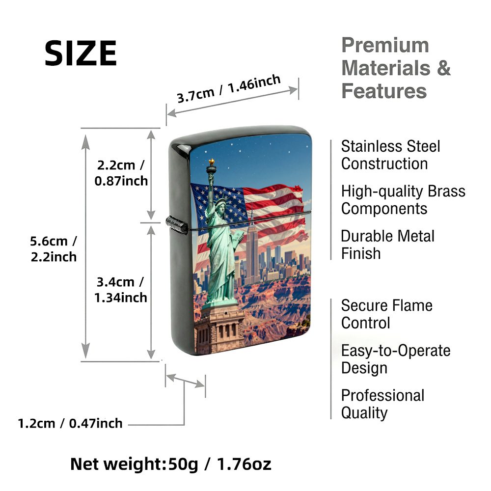 Korek Api Flip Top USA Liberty - Vintage Collectible Lighters ulasan dan harga