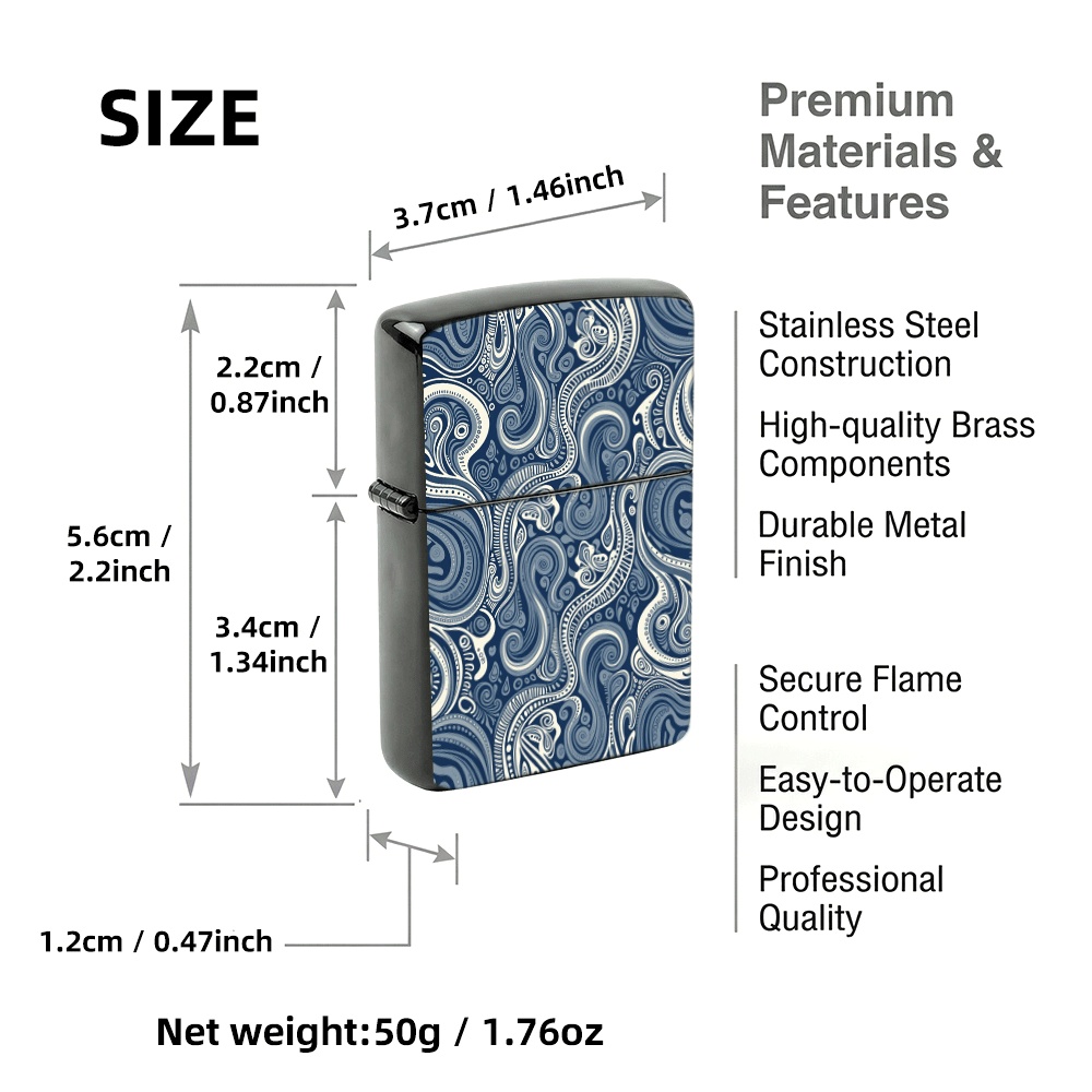 Pemantik Api Flip Top Biru Mot - Vintage Collectible Lighters ulasan dan harga